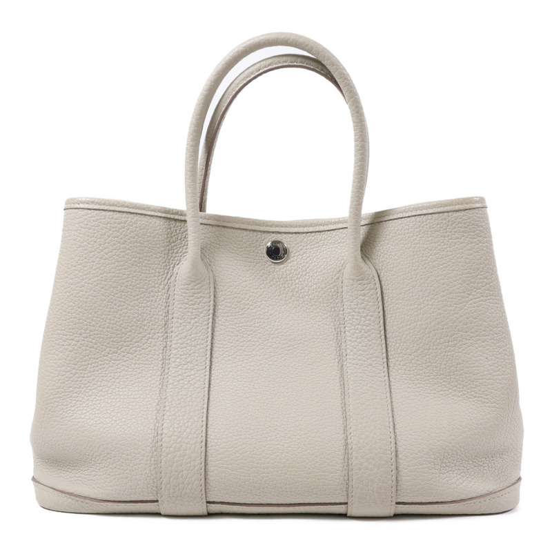 HERMES Negonda皮革Garden Party TPM銀扣手挽袋Beton-0
