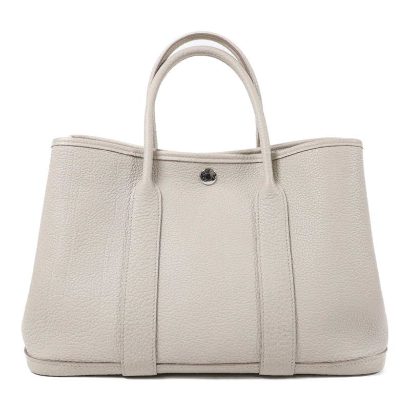 HERMES Negonda皮革Garden Party TPM銀扣手挽袋Beton-1