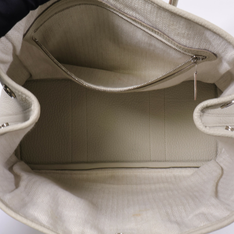 HERMES Negonda皮革Garden Party TPM銀扣手挽袋Beton-4