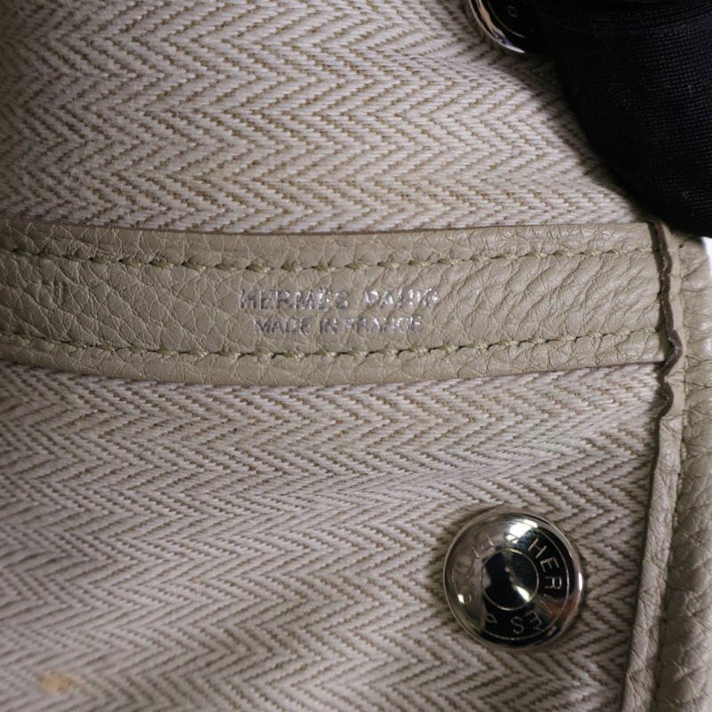 HERMES Negonda皮革Garden Party TPM銀扣手挽袋Beton-5