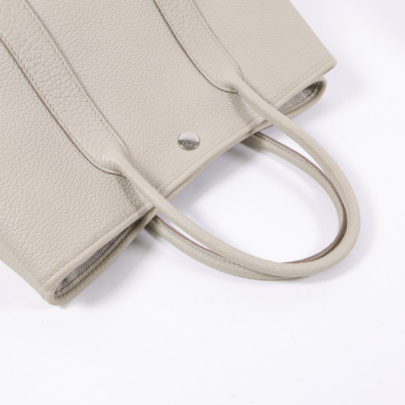 HERMES Negonda皮革Garden Party TPM銀扣手挽袋Beton-7
