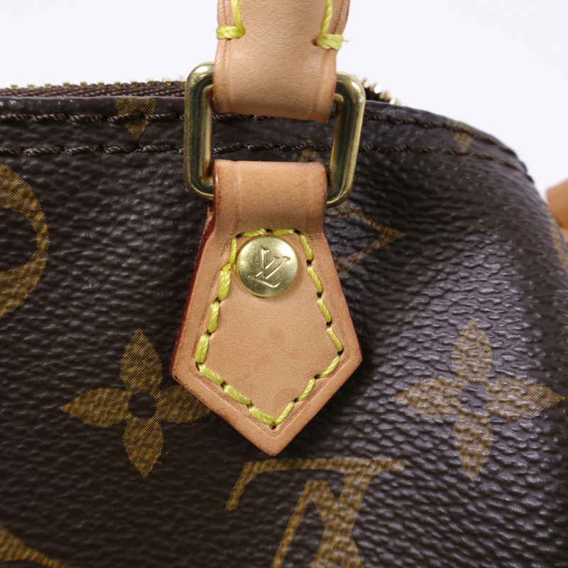 LOUIS VUITTON Monogram Nano Speedy金扣手挽肩背兩用袋棕色-9