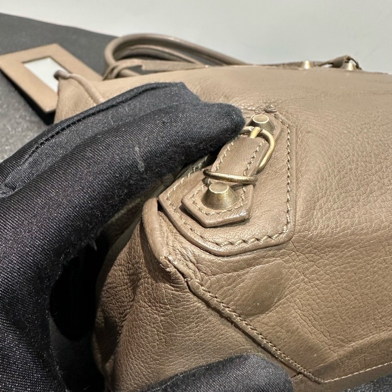 Balenciaga 灰色機車包 手提包-8