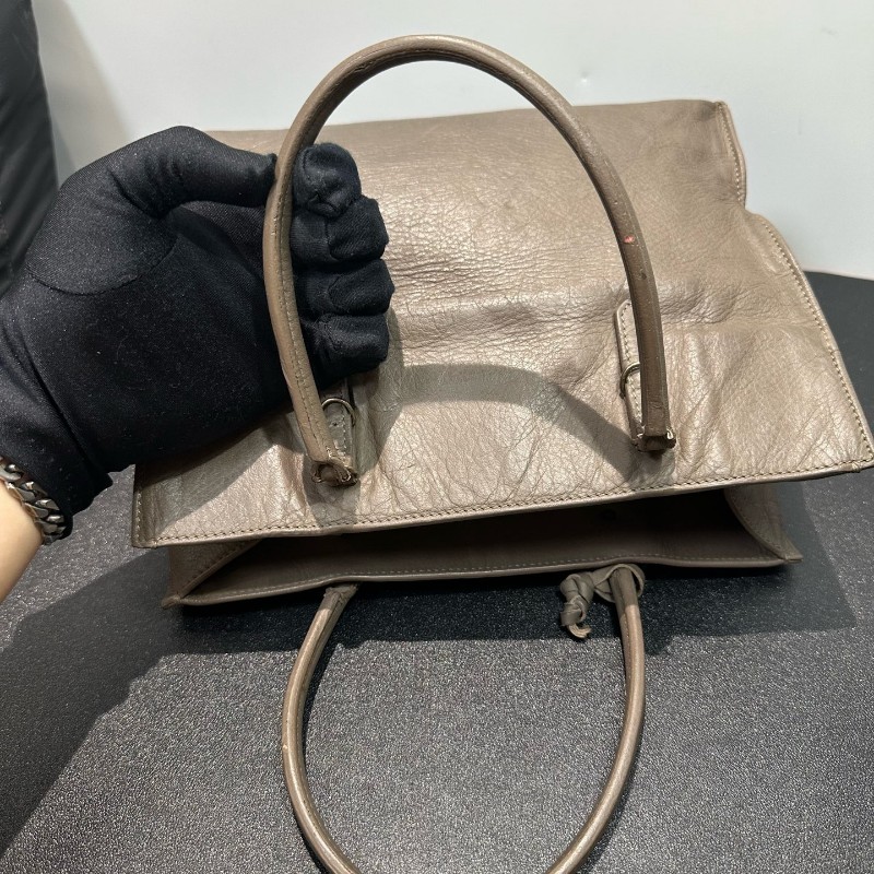 Balenciaga 灰色機車包 手提包-12