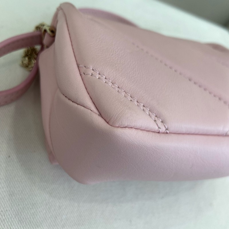 Bvlgari Serpenti Cabochon 櫻花粉色迷你棉花糖蛇頭包-8