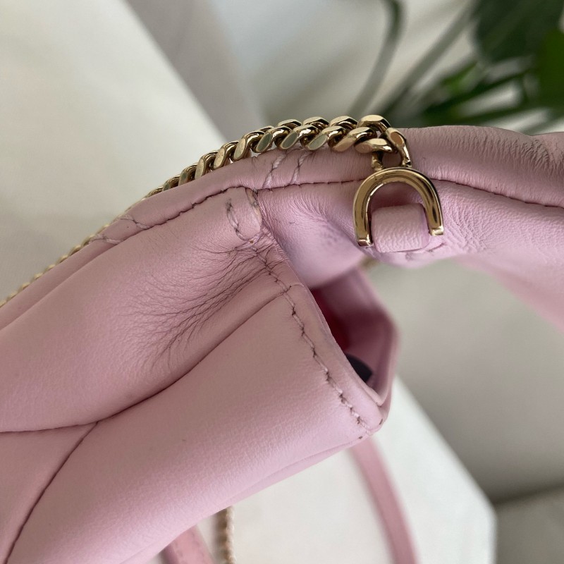 Bvlgari Serpenti Cabochon 櫻花粉色迷你棉花糖蛇頭包-13