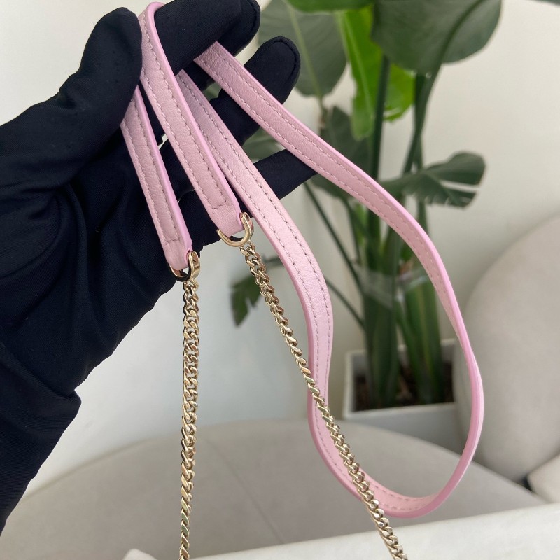 Bvlgari Serpenti Cabochon 櫻花粉色迷你棉花糖蛇頭包-17