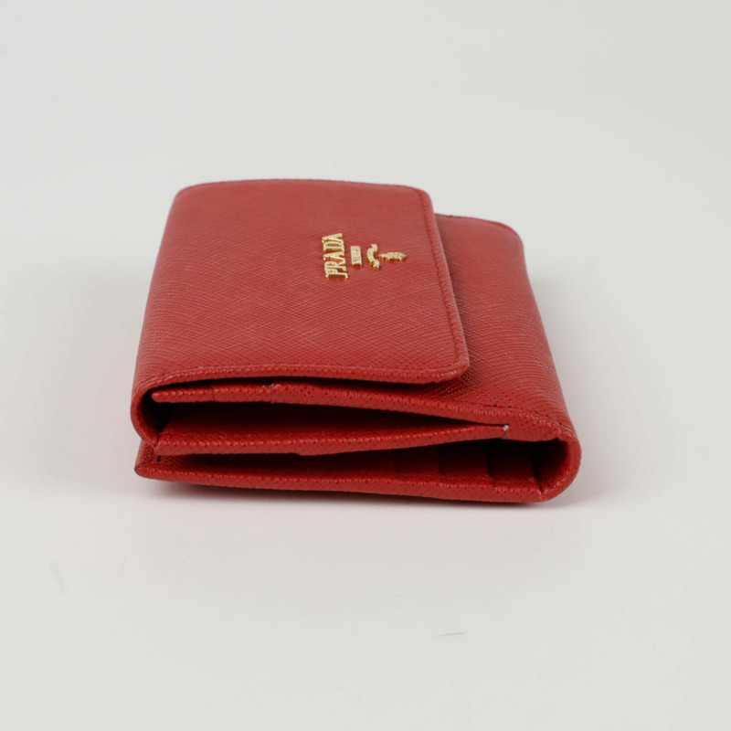 PRADA 金屬Logo翻蓋錢包-2