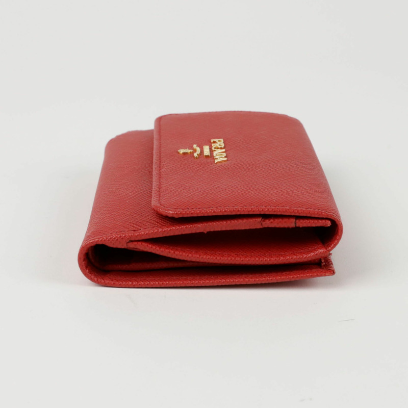 PRADA 金屬Logo翻蓋錢包-4