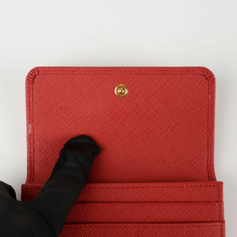 PRADA 金屬Logo翻蓋錢包-5