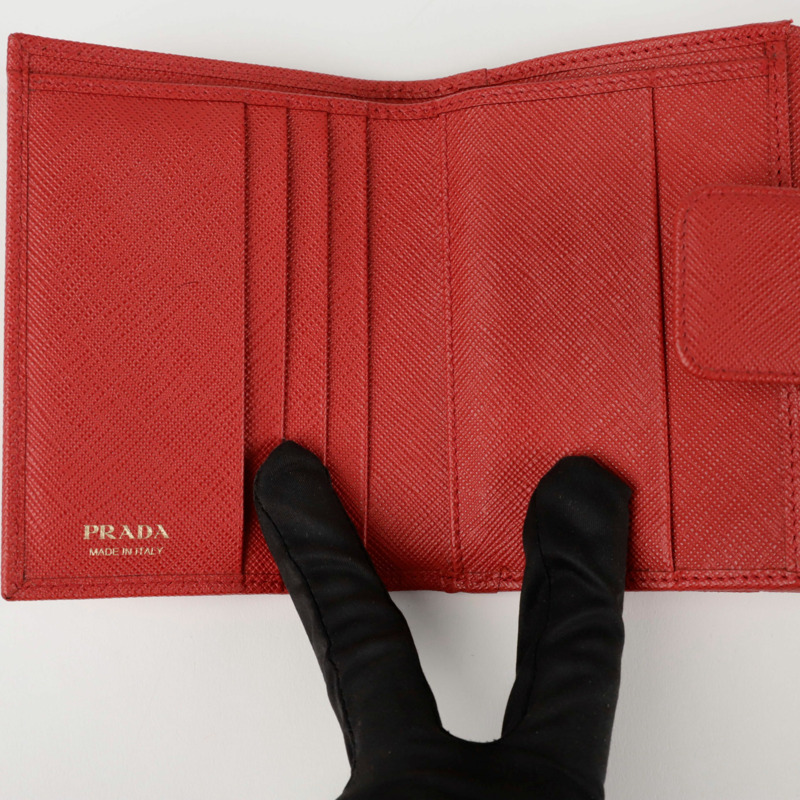 PRADA 金屬Logo翻蓋錢包-6