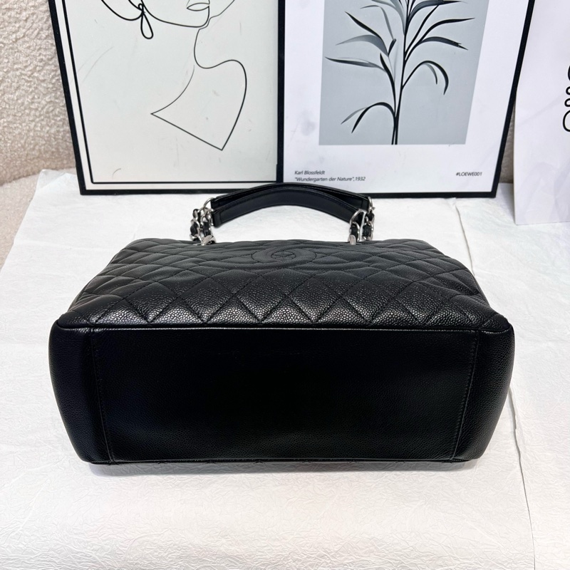 Chanel 黑銀GST荔枝紋牛皮 尺寸約33*24*11cm 鐳射15開。-2