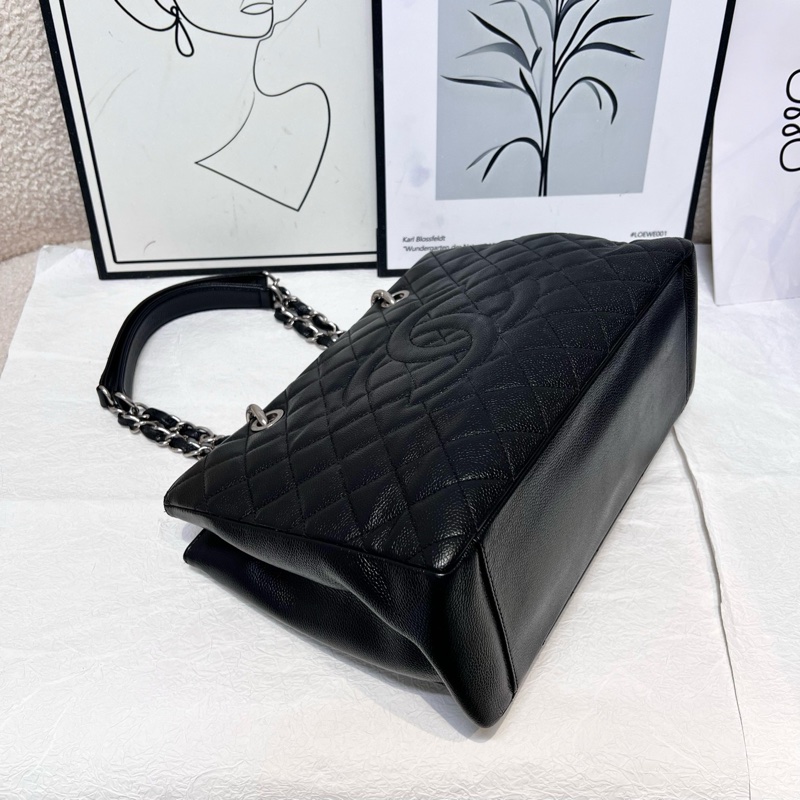 Chanel 黑銀GST荔枝紋牛皮 尺寸約33*24*11cm 鐳射15開。-3