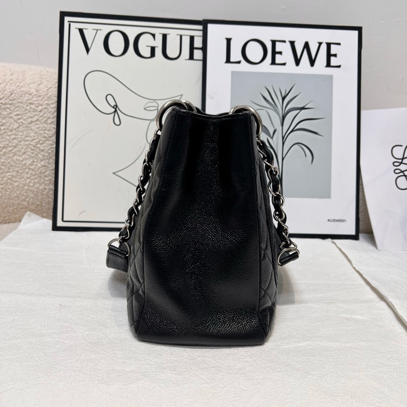 Chanel 黑銀GST荔枝紋牛皮 尺寸約33*24*11cm 鐳射15開。-4