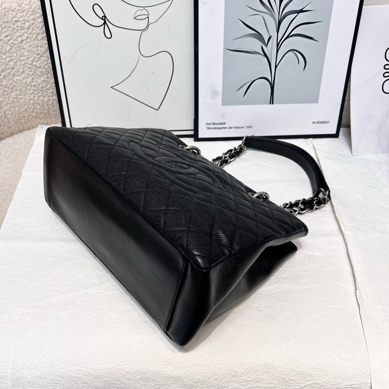 Chanel 黑銀GST荔枝紋牛皮 尺寸約33*24*11cm 鐳射15開。-5
