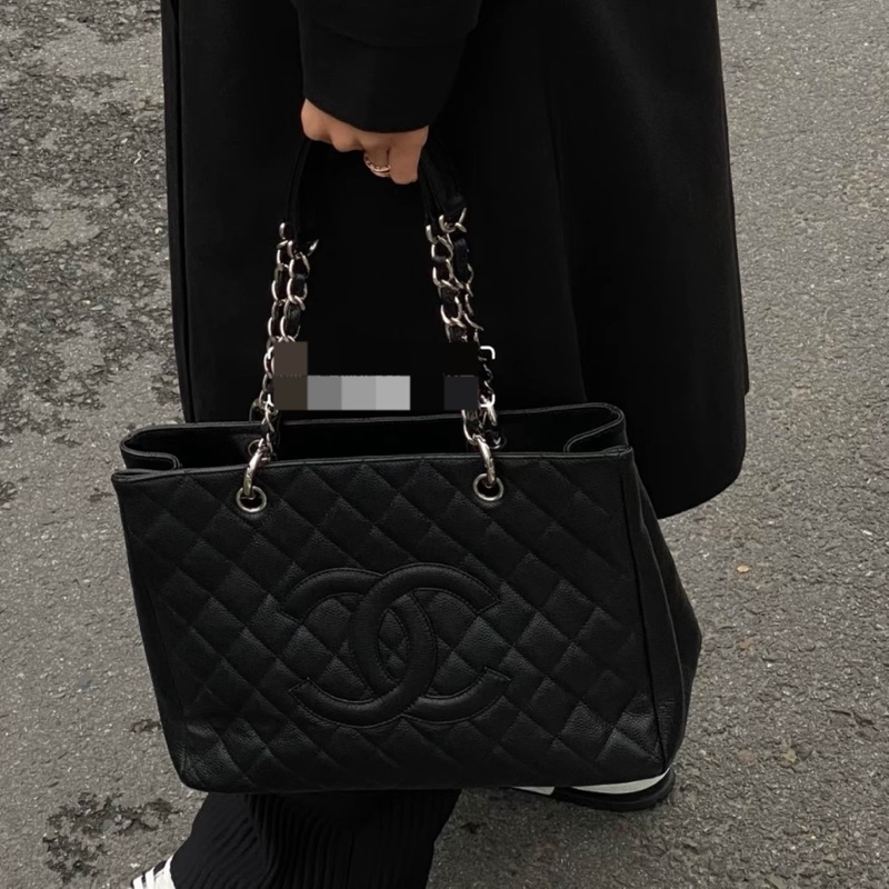 Chanel 黑銀GST荔枝紋牛皮 尺寸約33*24*11cm 鐳射15開。-7