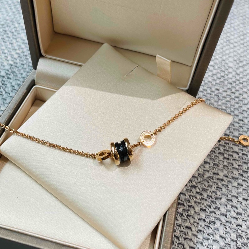 BVLGARI寶格麗 B.ZERO1系列 黑陶瓷小蠻腰手鍊 彈簧吊墜 18k玫瑰金 尺寸：SM碼/鏈長約18.5cm 附件：盒子 墊板-2