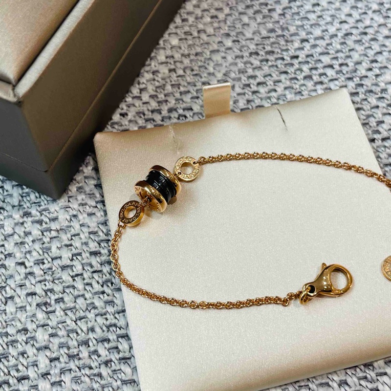 BVLGARI寶格麗 B.ZERO1系列 黑陶瓷小蠻腰手鍊 彈簧吊墜 18k玫瑰金 尺寸：SM碼/鏈長約18.5cm 附件：盒子 墊板-3