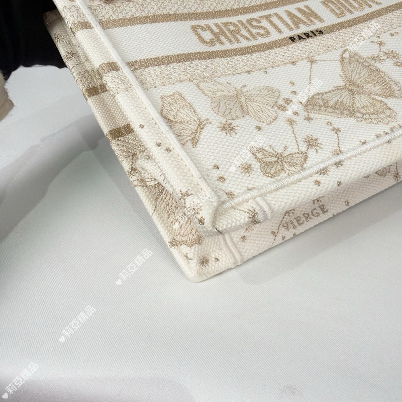 莉亞精品♡Dior 蝴蝶刺繡小號托特 白金 二手-3