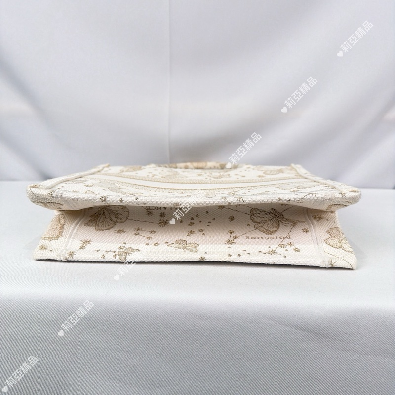 莉亞精品♡Dior 蝴蝶刺繡小號托特 白金 二手-5