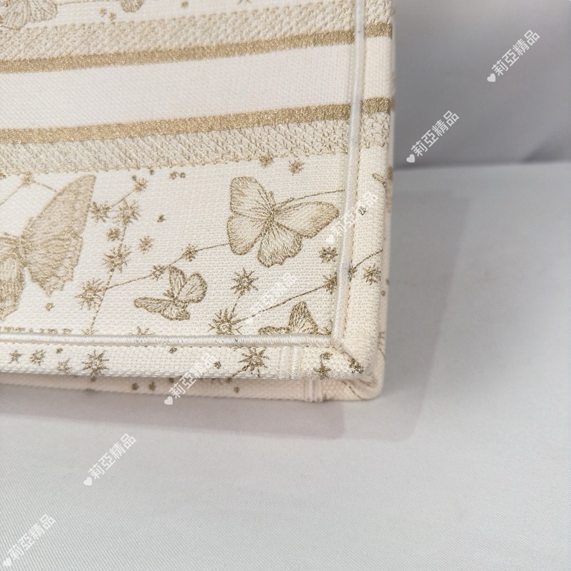 莉亞精品♡Dior 蝴蝶刺繡小號托特 白金 二手-6