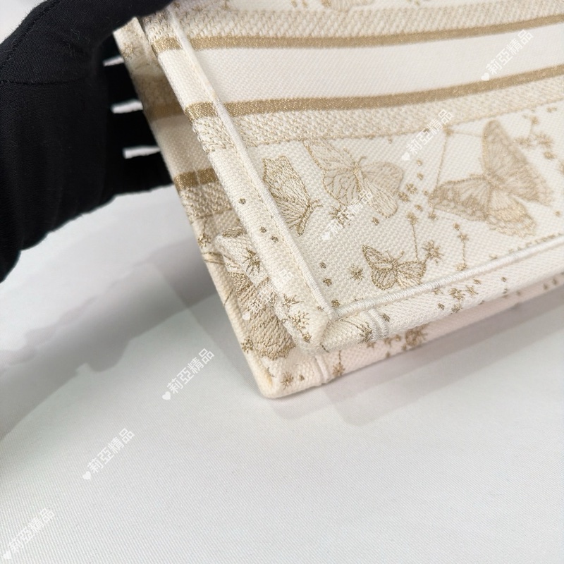 莉亞精品♡Dior 蝴蝶刺繡小號托特 白金 二手-7