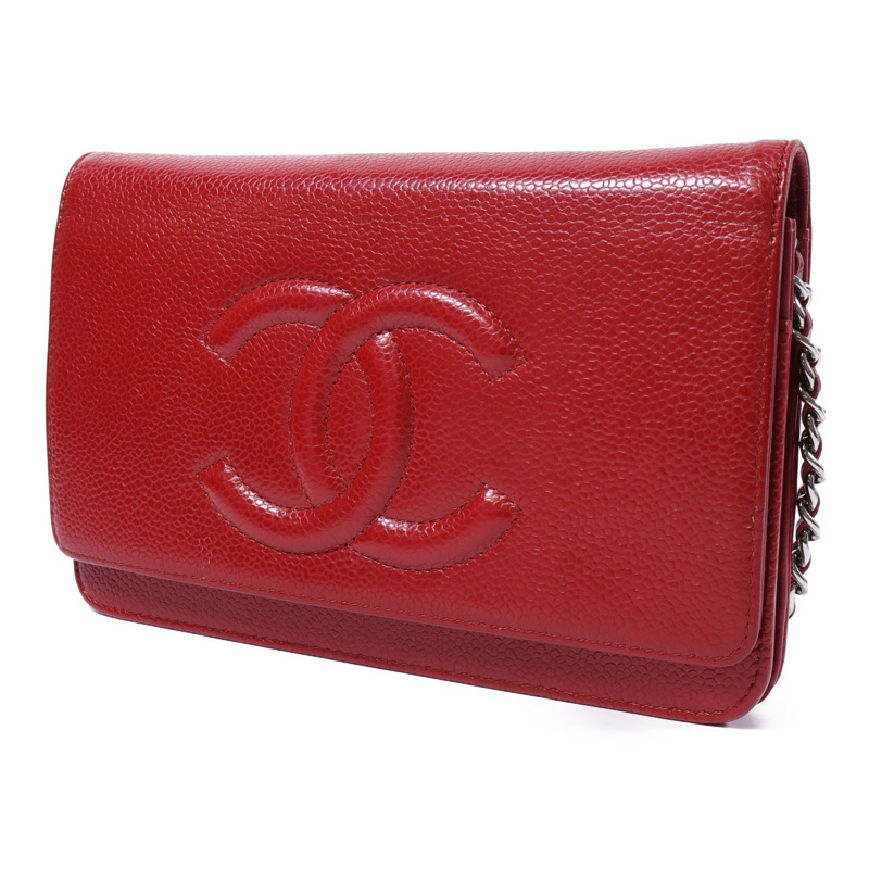 CHANEL 牛皮皮革WOC Wallet On Chain銀扣鏈帶肩背袋-2