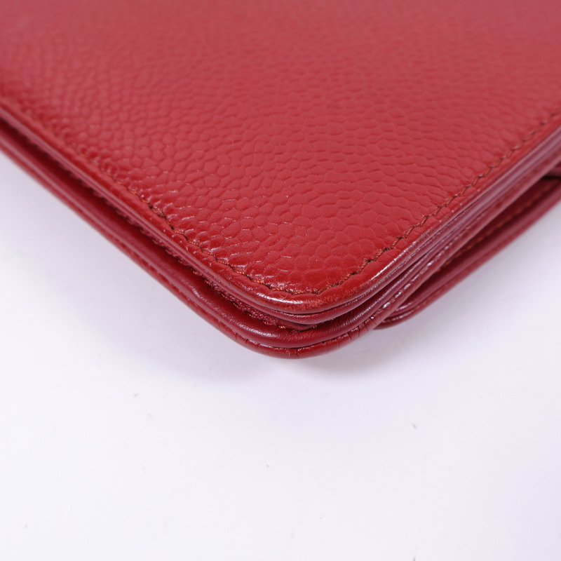 CHANEL 牛皮皮革WOC Wallet On Chain銀扣鏈帶肩背袋-12