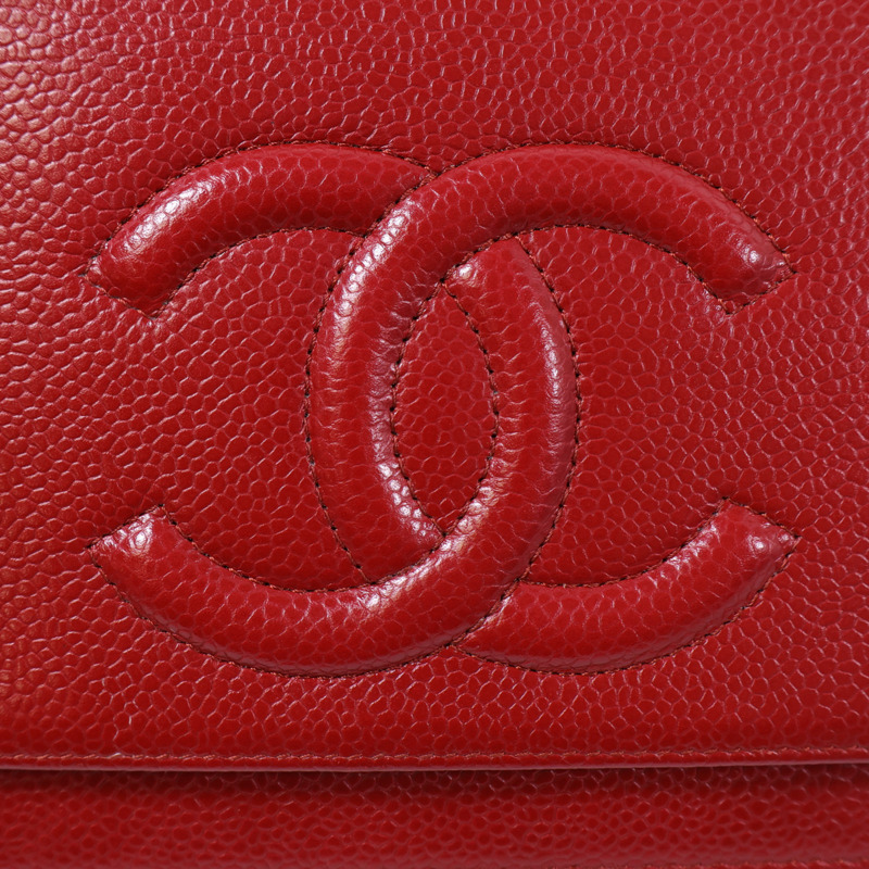 CHANEL 牛皮皮革WOC Wallet On Chain銀扣鏈帶肩背袋-13