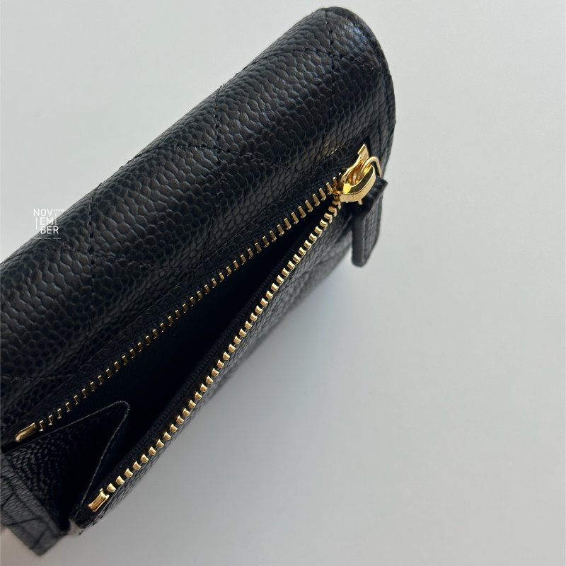 全新💖 全配有購證🙌🏻 Chanel 香奈兒 黑色經典三折短夾-3