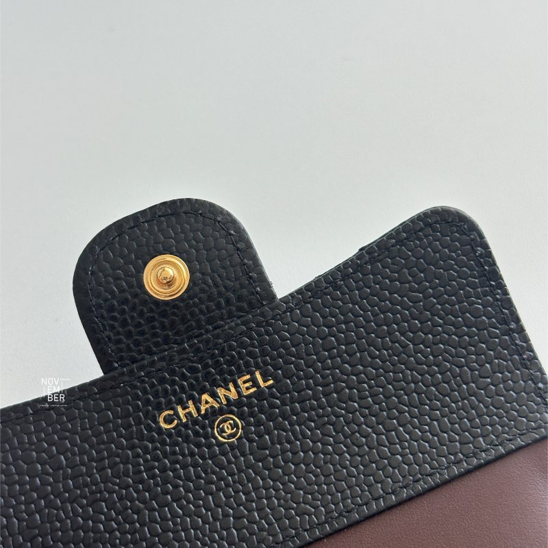 全新💖 全配有購證🙌🏻 Chanel 香奈兒 黑色經典三折短夾-5