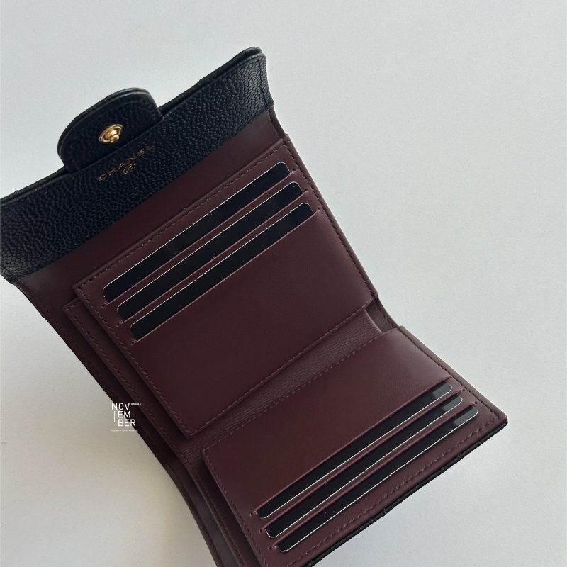 全新💖 全配有購證🙌🏻 Chanel 香奈兒 黑色經典三折短夾-6