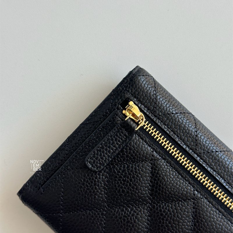 全新💖 全配有購證🙌🏻 Chanel 香奈兒 黑色經典三折短夾-7