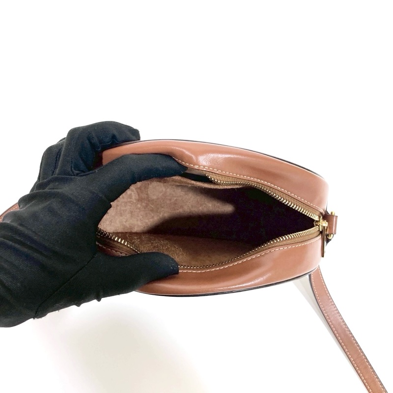 CELINE棕色牛皮TRIOMPHE橢圓側背包198603DXC-5