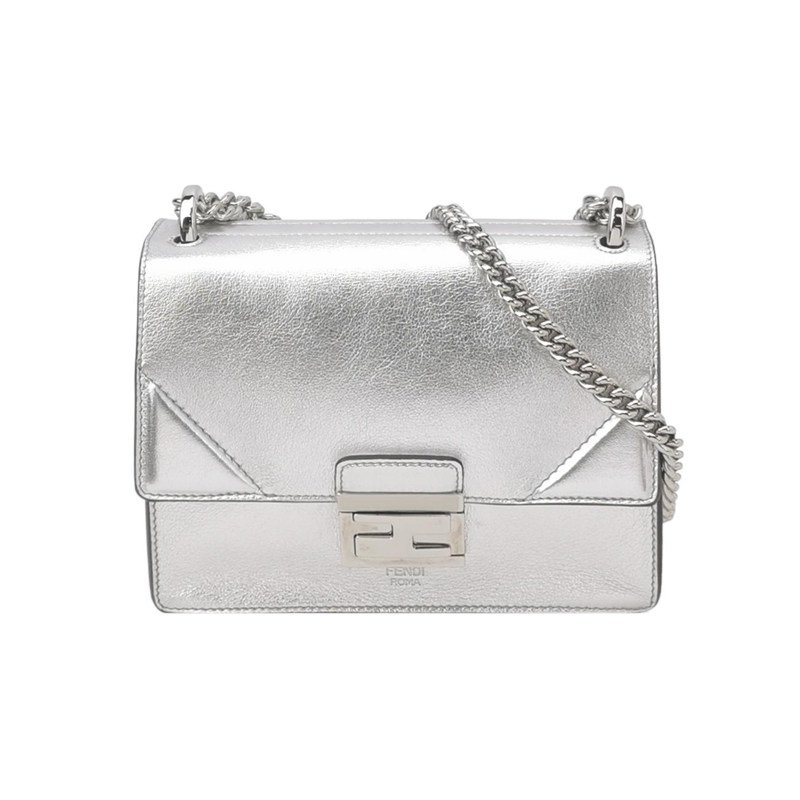 Fendi Kan U牛皮純色字母logo單肩包-0