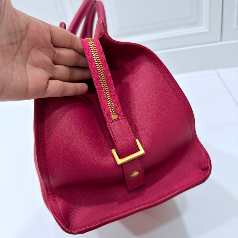 YVES SAINT LAURENT YSL 聖羅蘭 CABAS CHYC 桃紅色 手提包 醫生包 公事包 波斯頓包-9