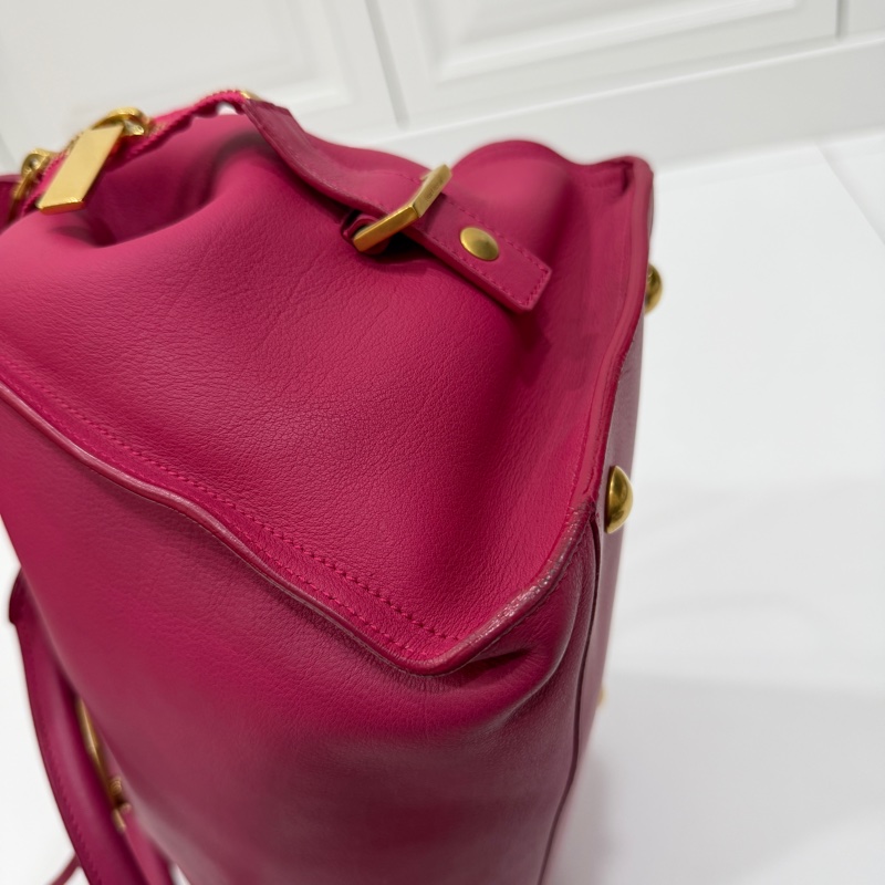 YVES SAINT LAURENT YSL 聖羅蘭 CABAS CHYC 桃紅色 手提包 醫生包 公事包 波斯頓包-10