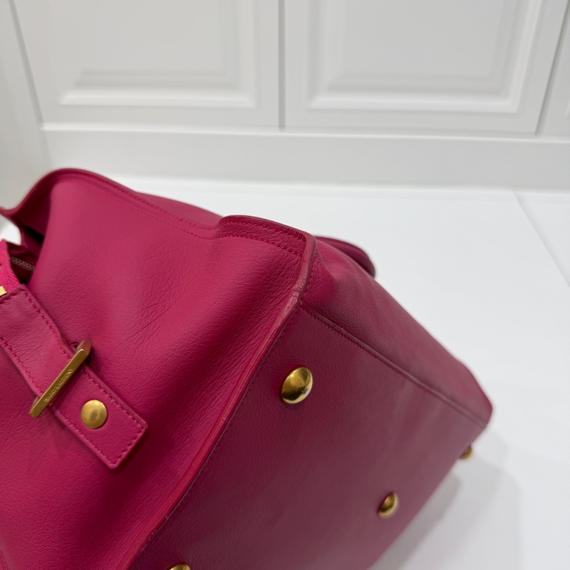 YVES SAINT LAURENT YSL 聖羅蘭 CABAS CHYC 桃紅色 手提包 醫生包 公事包 波斯頓包-11