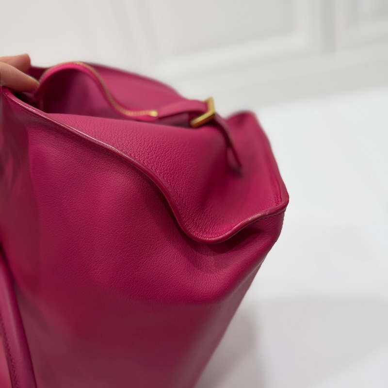 YVES SAINT LAURENT YSL 聖羅蘭 CABAS CHYC 桃紅色 手提包 醫生包 公事包 波斯頓包-12