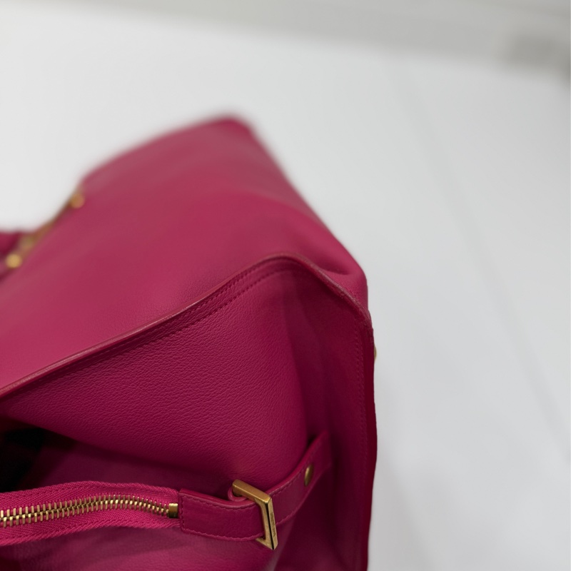 YVES SAINT LAURENT YSL 聖羅蘭 CABAS CHYC 桃紅色 手提包 醫生包 公事包 波斯頓包-13