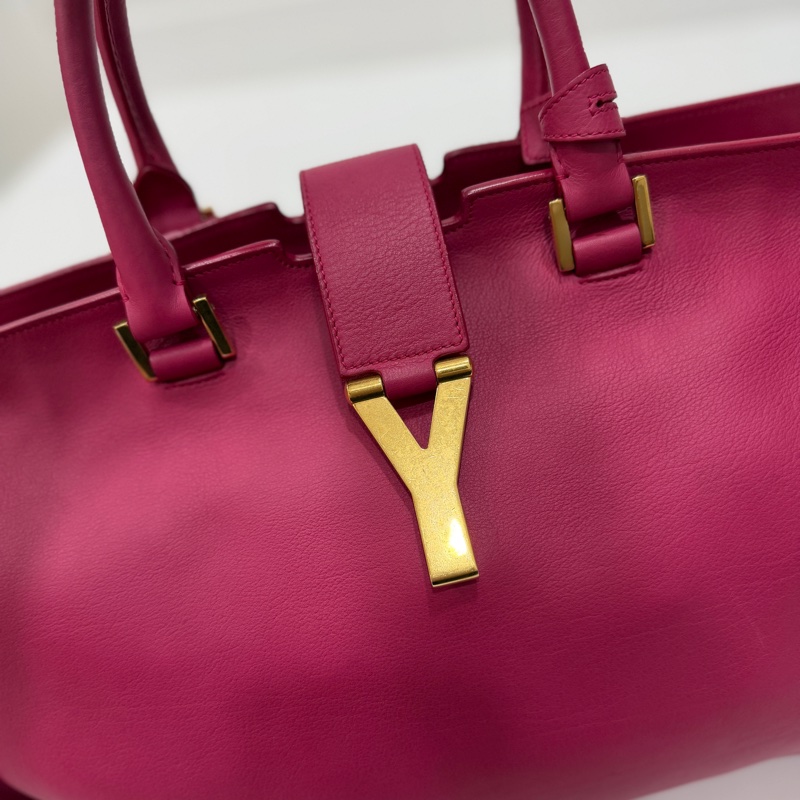 YVES SAINT LAURENT YSL 聖羅蘭 CABAS CHYC 桃紅色 手提包 醫生包 公事包 波斯頓包-15