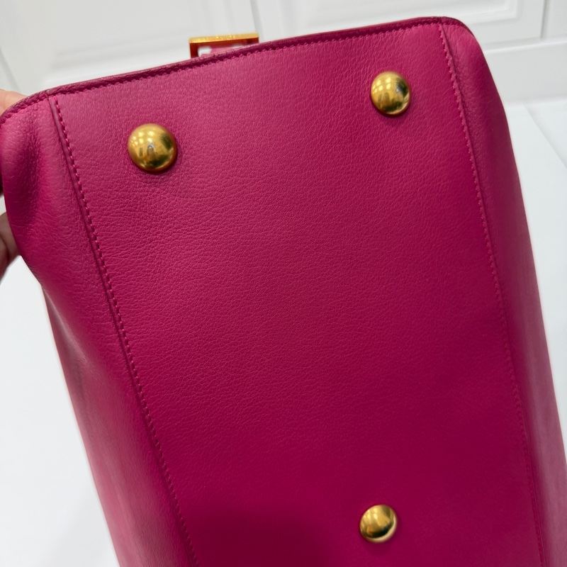 YVES SAINT LAURENT YSL 聖羅蘭 CABAS CHYC 桃紅色 手提包 醫生包 公事包 波斯頓包-20