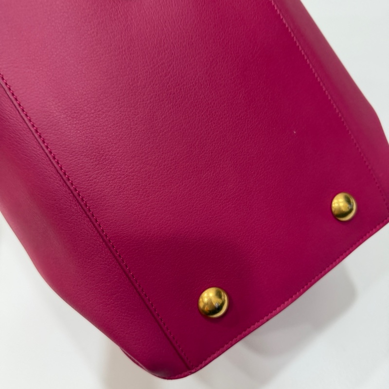 YVES SAINT LAURENT YSL 聖羅蘭 CABAS CHYC 桃紅色 手提包 醫生包 公事包 波斯頓包-21