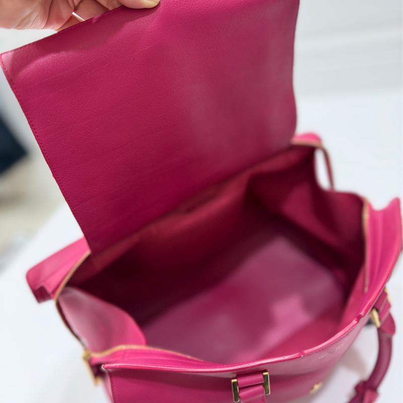 YVES SAINT LAURENT YSL 聖羅蘭 CABAS CHYC 桃紅色 手提包 醫生包 公事包 波斯頓包-30