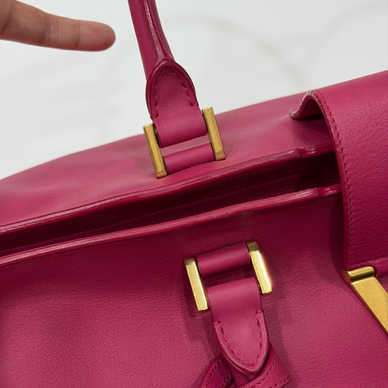 YVES SAINT LAURENT YSL 聖羅蘭 CABAS CHYC 桃紅色 手提包 醫生包 公事包 波斯頓包-33