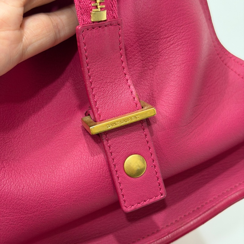 YVES SAINT LAURENT YSL 聖羅蘭 CABAS CHYC 桃紅色 手提包 醫生包 公事包 波斯頓包-34