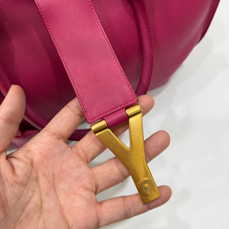 YVES SAINT LAURENT YSL 聖羅蘭 CABAS CHYC 桃紅色 手提包 醫生包 公事包 波斯頓包-35
