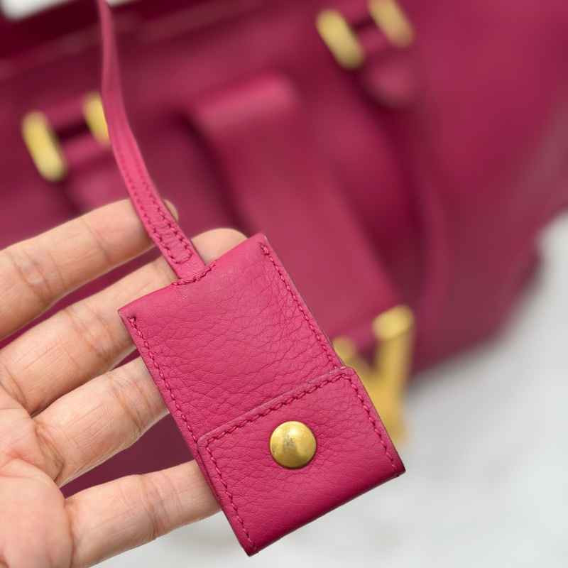 YVES SAINT LAURENT YSL 聖羅蘭 CABAS CHYC 桃紅色 手提包 醫生包 公事包 波斯頓包-37