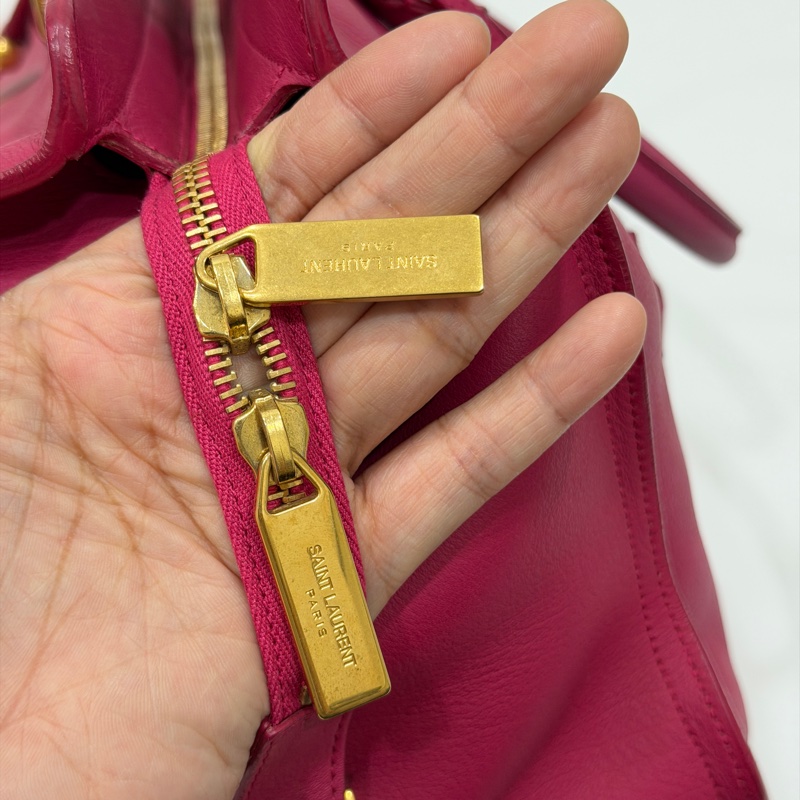 YVES SAINT LAURENT YSL 聖羅蘭 CABAS CHYC 桃紅色 手提包 醫生包 公事包 波斯頓包-39