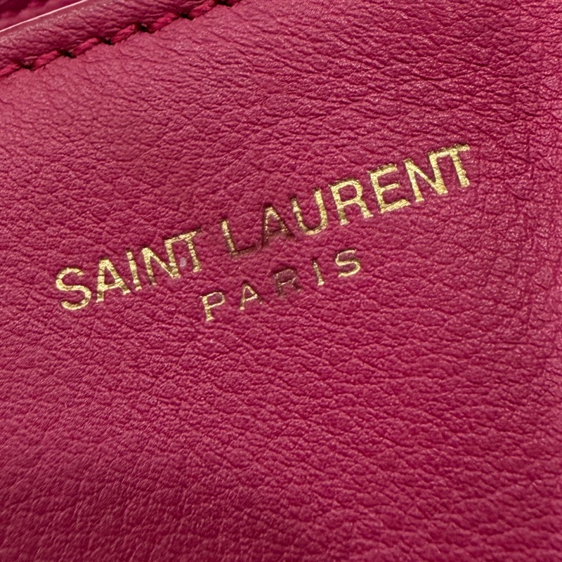 YVES SAINT LAURENT YSL 聖羅蘭 CABAS CHYC 桃紅色 手提包 醫生包 公事包 波斯頓包-42